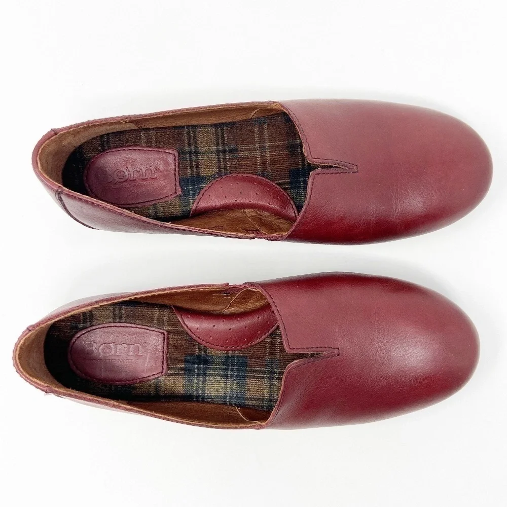 BORN | Red Leather Serba Slip-ons Women's 7 - Picture 8 of 12